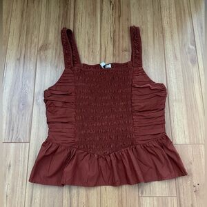 LOFT Corset Style Poplin Tank